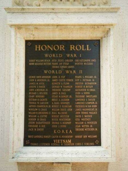 OAKLAND HONOR ROLL WAR MEMORIAL PLAQUE