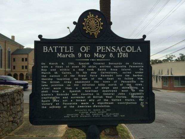 BATTLE OF PENSACOLA REVOLUTIONARY WAR MEMORIAL MARKER