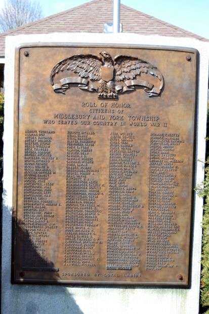 MIDDLEBURY AND YORK TOWNSHIP WORLD WAR II ROLL OF HONOR MEMORIAL