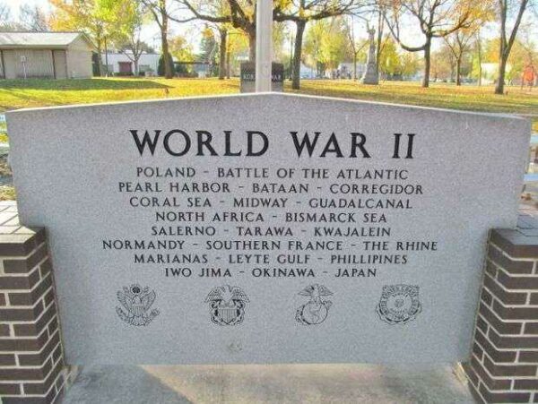 WACONIA WORLD WAR II MEMORIAL BACK
