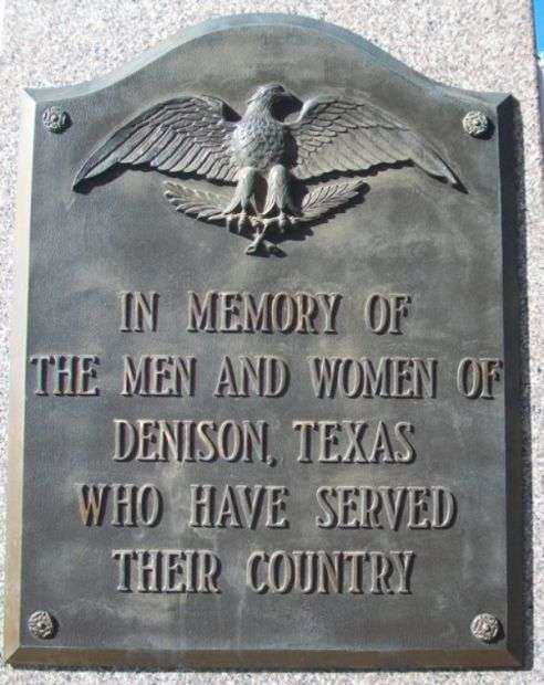 DENISION VETERANS MEMORIAL PLAQUE