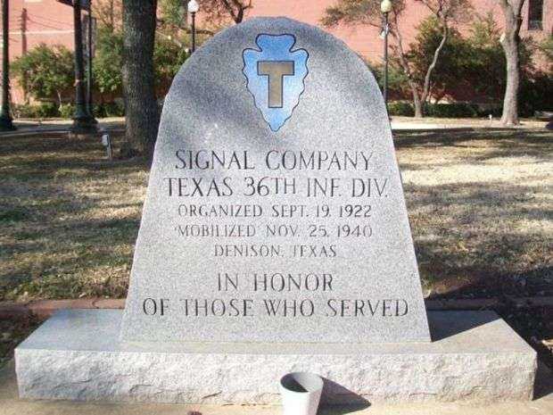 SIGNAL COMPANY TEXAS 36TH INF. DIV. VETERANS MEMORIAL