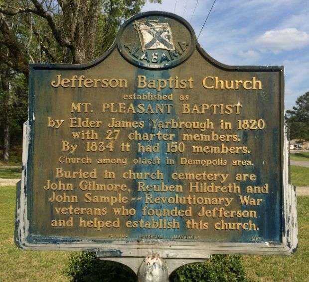 JEFFERSON BAPTIST CHURCH REVOLUTIONARY WAR MEMORIAL MARKER