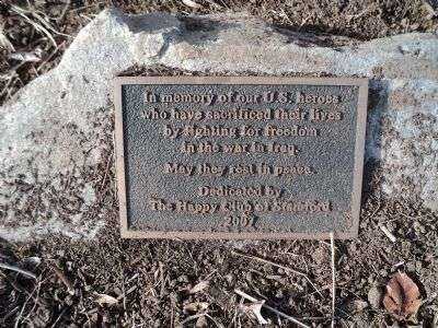 STAMFORD IRAQ WAR MEMORIAL FLAG POLE PLAQUE