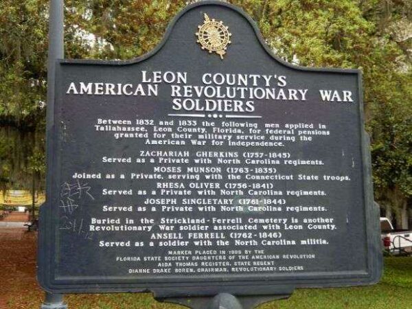 LEON COUNTY’S AMERICAN REVOLUTIONARY WAR SOLDIERS MEMORIAL MARKER