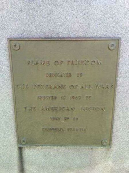 FLAME OF FREEDOM WAR MEMORIAL PLAQUE