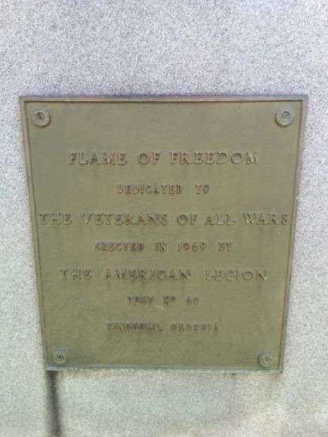 FLAME OF FREEDOM WAR MEMORIAL PLAQUE