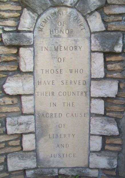 MOUNT HOPE CEMETERY WAR VETERANS MEMORIAL DEDICATION STONE