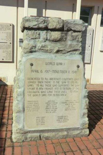 BREATHITT COUNTY WORLD WAR I MEMORIAL