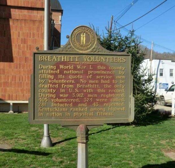 BREATHITT VOLUNTEERS WAR MEMORIAL MARKER