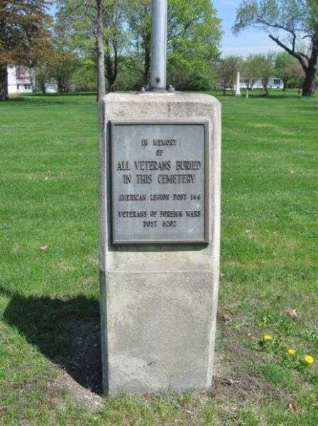 TRANSFIGURATION CEMETERY VETERANS MEMORIAL FLAGPOLE PLAQUE