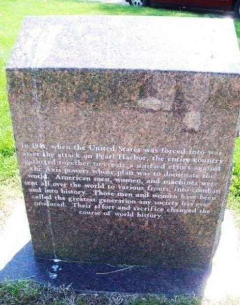 MEMORIAL PARK WORLD WAR I MEMORIAL NARRATIVE