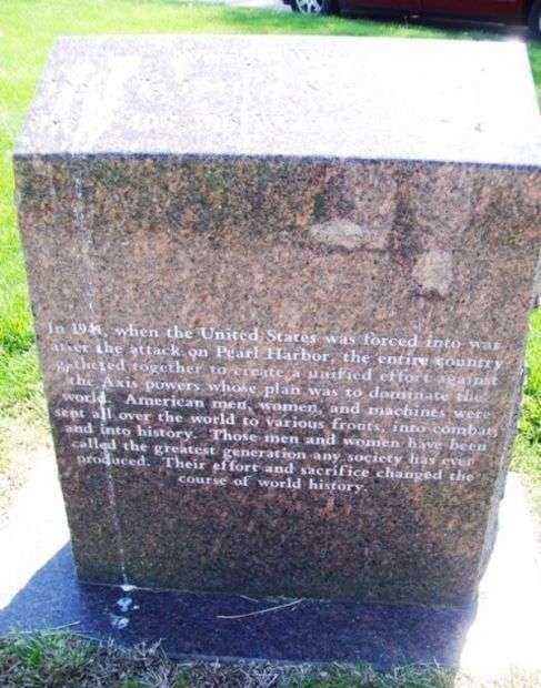 MEMORIAL PARK WORLD WAR I MEMORIAL NARRATIVE