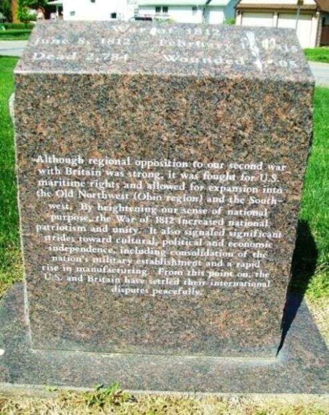 MEMORIAL PARK WAR OF 1812 MEMORIAL NARRATIVE