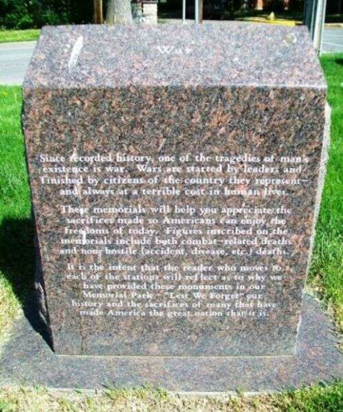 MEMORIAL PARK WAR MEMORIAL NARRATIVE