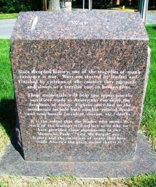 MEMORIAL PARK WAR MEMORIAL NARRATIVE