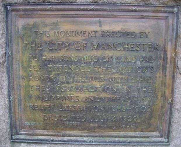 MANCHESTER SPANISH-AMERICAN WAR MEMORIAL PLAQUE A