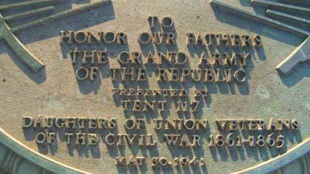 HAMILTON GRAND ARMY OF THE REPUBLIC MEMORIAL SUNDIAL PLAQUE