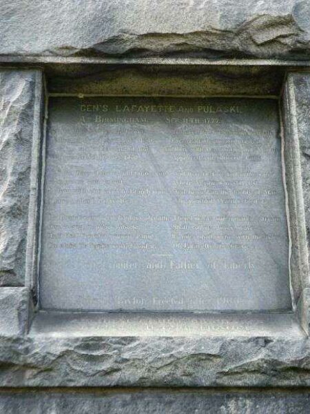 GEN’S LAFAYETTE AND PULASKI WAR MEMORIAL PLAQUE
