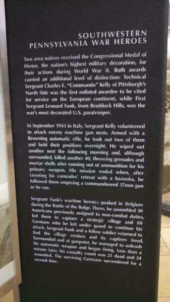 SOUTHWESTERN PENNSYLVANIA WORLD WAR II MEMORIAL PLAQUE Q