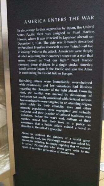 SOUTHWESTERN PENNSYLVANIA WORLD WAR II MEMORIAL PLAQUE B