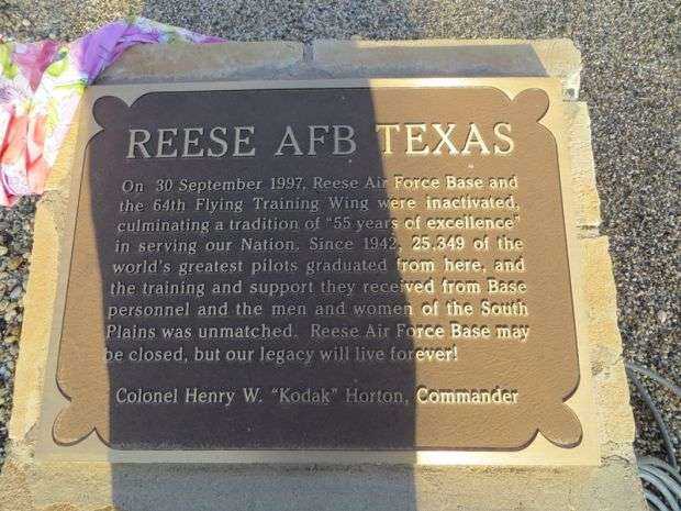 REESE AFB TEXAS MEMORIAL