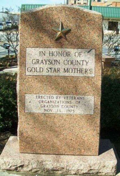 GRAYSON COUNTY GOLD STAR MOTHERS MEMORIAL