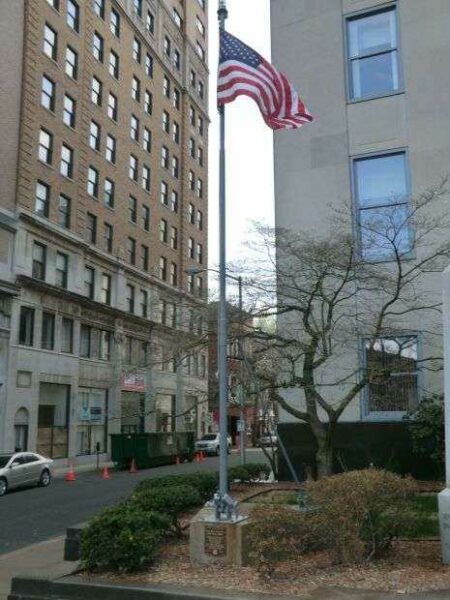 U.S.S. WEST VIRGINIA BOW FLAG STAFF MEMORIAL