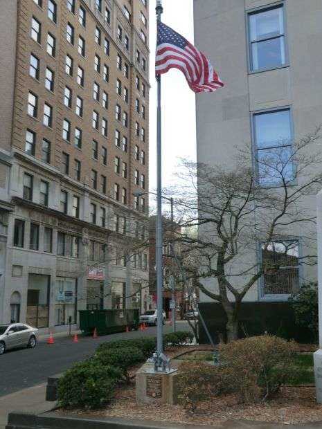 U.S.S. WEST VIRGINIA BOW FLAG STAFF MEMORIAL