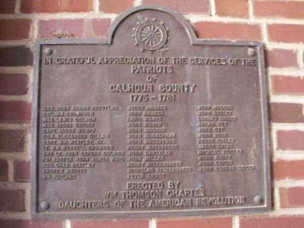 PATRIOTS OF CALHOUN COUNTY WAR MEMORIAL PLAQUE