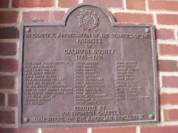 PATRIOTS OF CALHOUN COUNTY WAR MEMORIAL PLAQUE