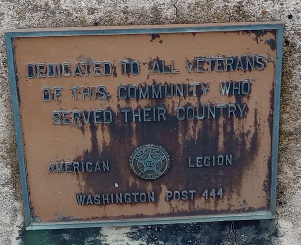 AMERICAN LEGION WASHINGTON POST 444 MEMORIAL FLAGPOLE PLAQUE