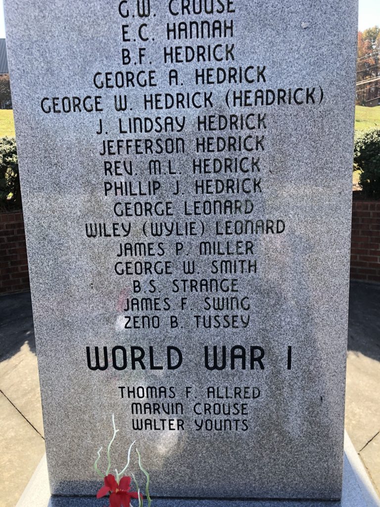 BECK’S UNITED CHURCH OF CHRIST VETERANS MEMORIAL SIDE A SECTION B