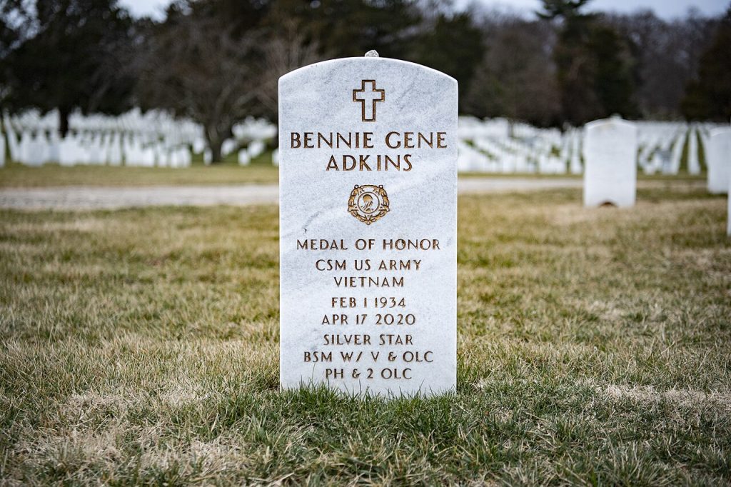 BENNIE GENE ADKINS MEDAL OF HONOR WAR MEMORIAL CEMETERY STONE