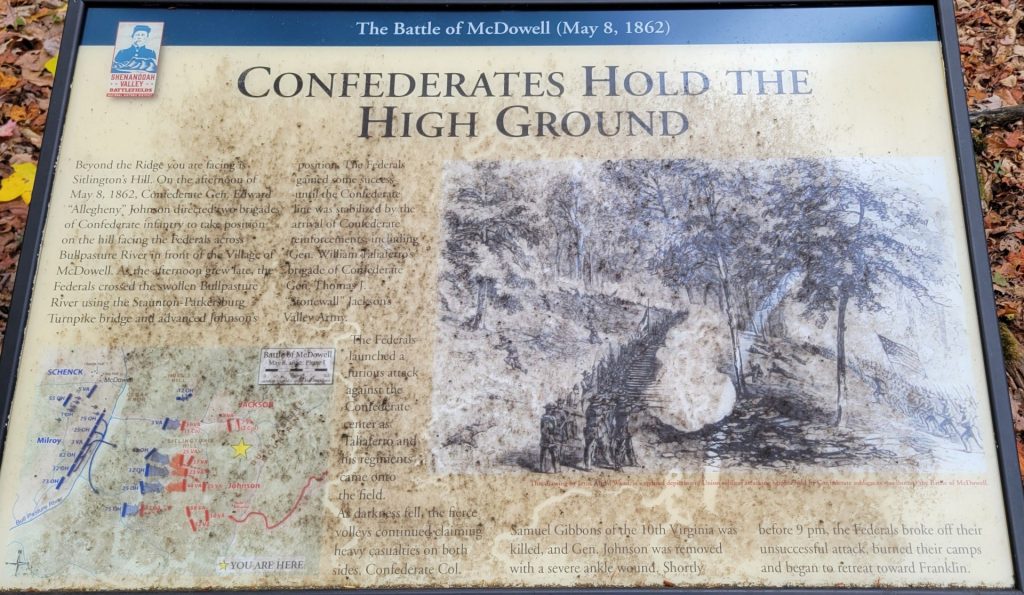 CONFEDERATES HOLD THE HIGH GROUND WAR MEMORIAL PANEL