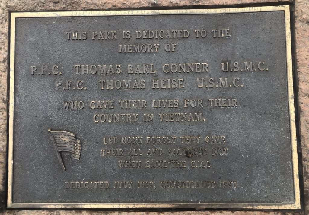 CONNER-HEISE MEMORIAL PARK PLAQUE