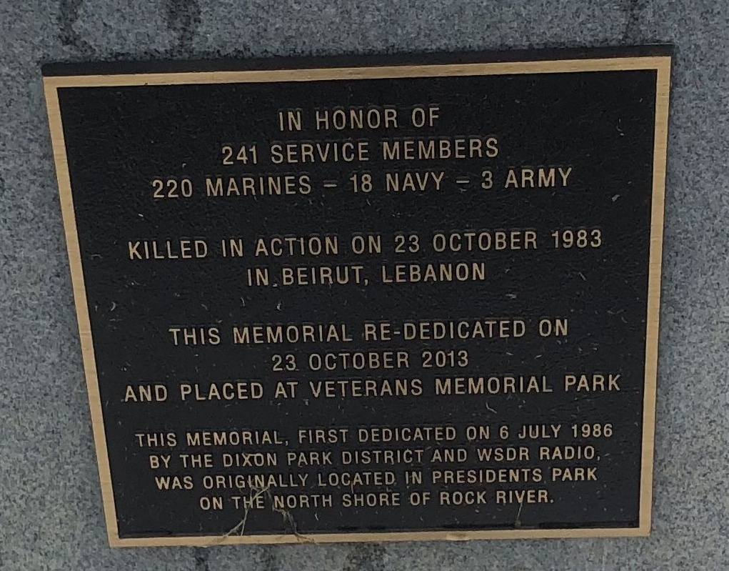 DIXON BEIRUT MEMORIAL PLAQUE B