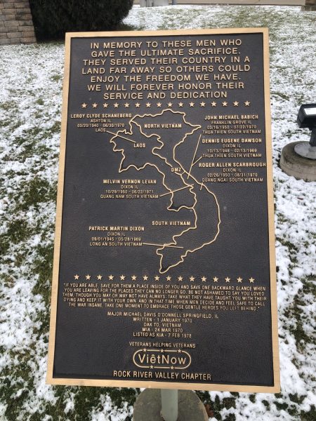 DIXON VIETNAM WAR MEMORIAL PLAQUE