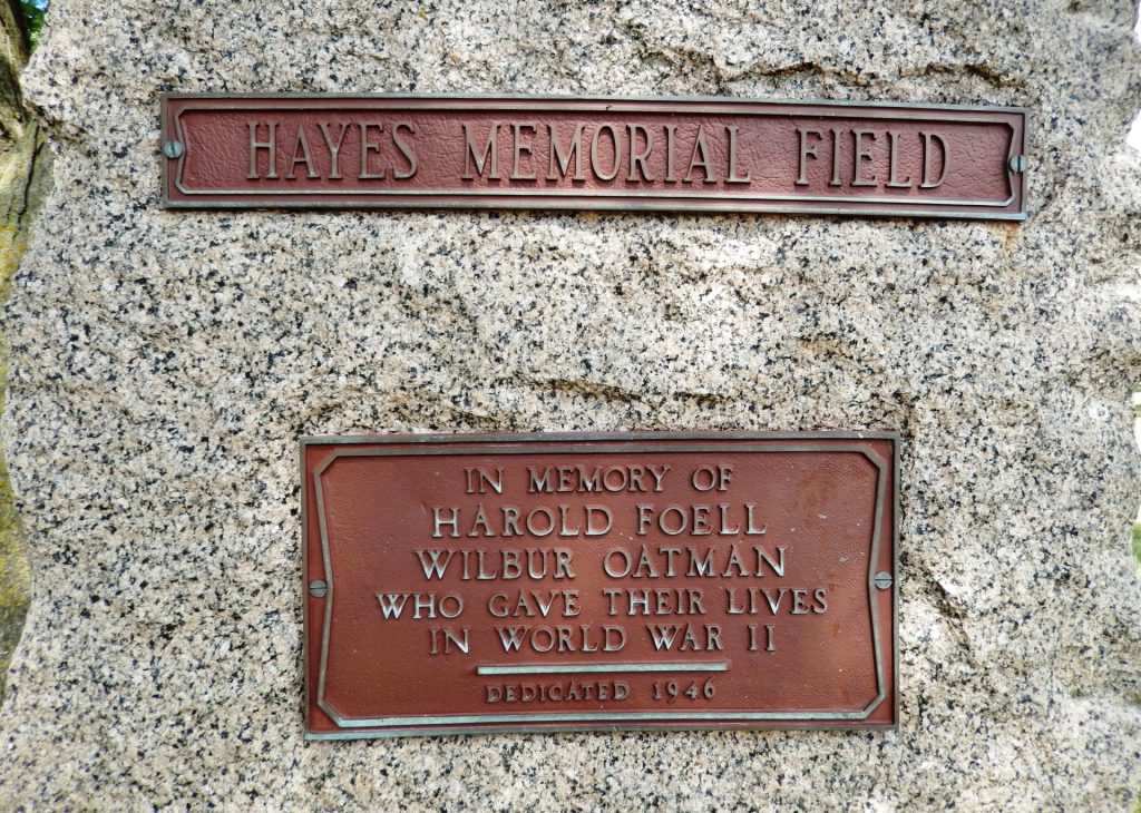 HAYES MEMORIAL FIELD PLAQUES
