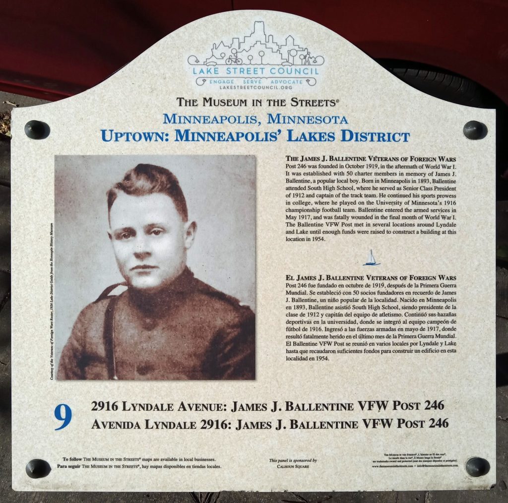 JAMES J. BATTENTINE VFW POST 246 MEMORIAL BUILDING PLAQUE