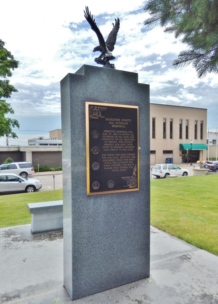 MUSCATINE COUNTY ALL VETERANS MEMORIAL BACK