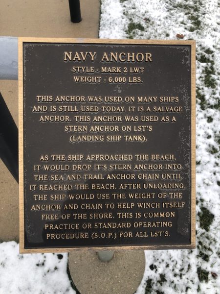 NAVY ANCHOR WAR MEMORIAL PLAQUE
