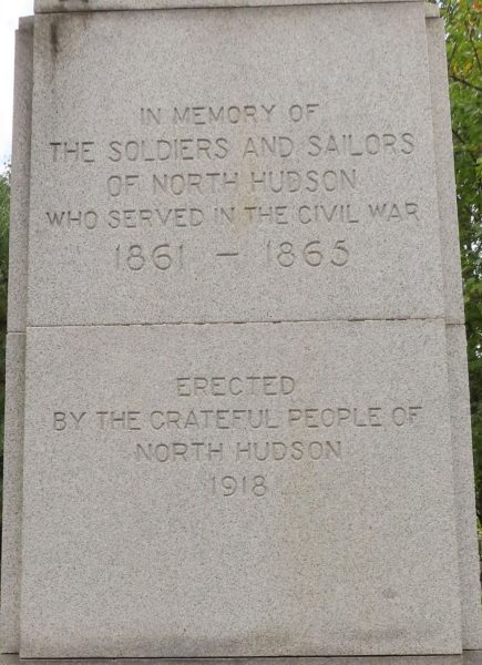 NORTH HUDSON CIVIL WAR MEMORIAL NARRATIVE STONE