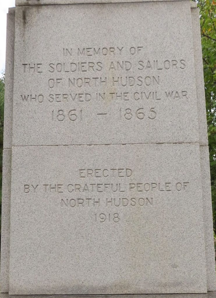 NORTH HUDSON CIVIL WAR MEMORIAL NARRATIVE STONE