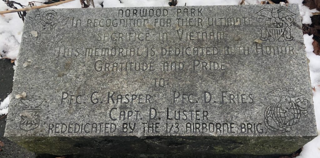 NORWOOD PARK VIETNAM VETERANS MEMORIAL