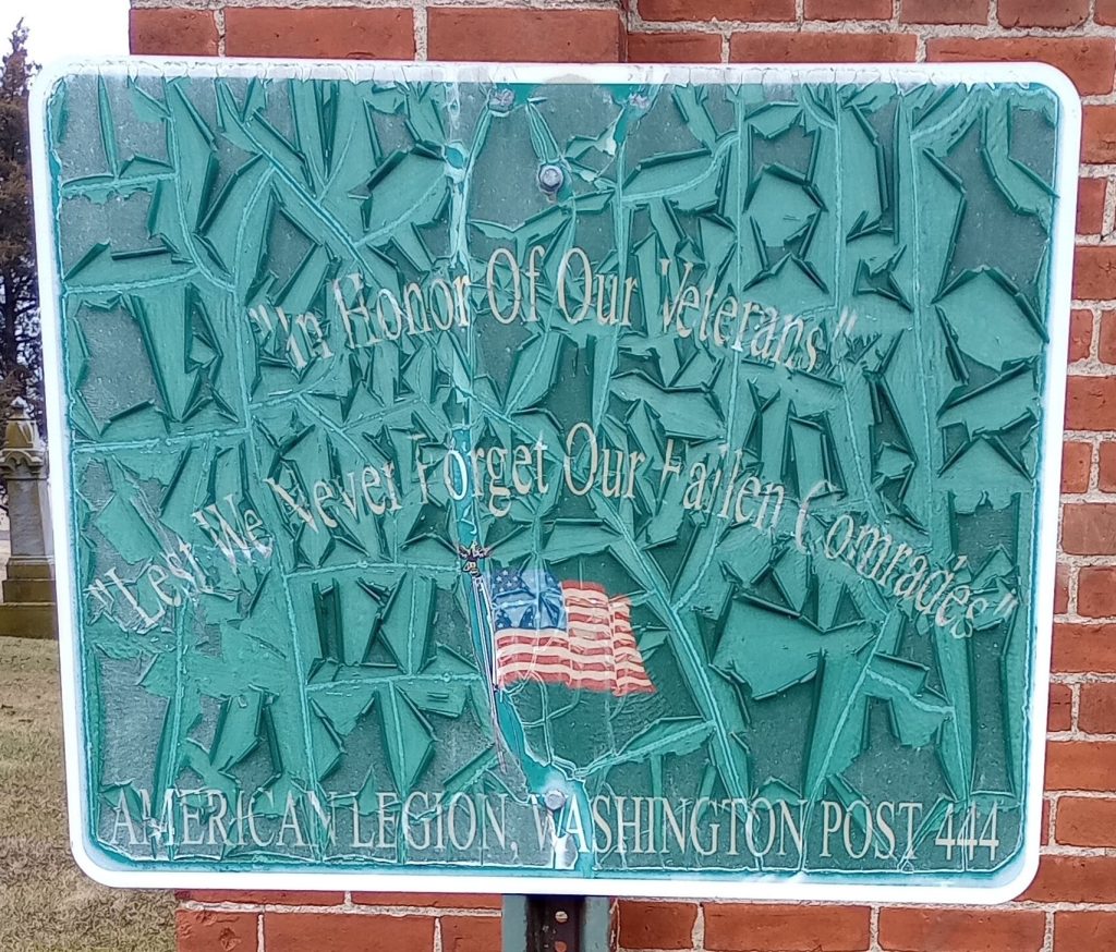 OLIVE BRANCH UNITED BRETHREN IN CHRIST VETERANS MEMORIAL PLAQUE