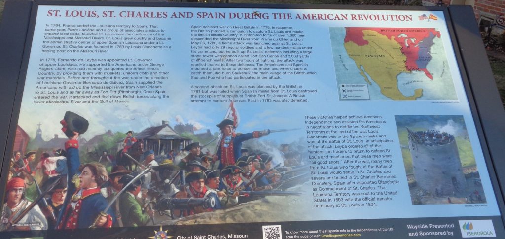 ST. LOUIS, ST. CHARLES AND SPAIN DURING THE AMERICAN REVOLUTION MEMORIAL PANEL