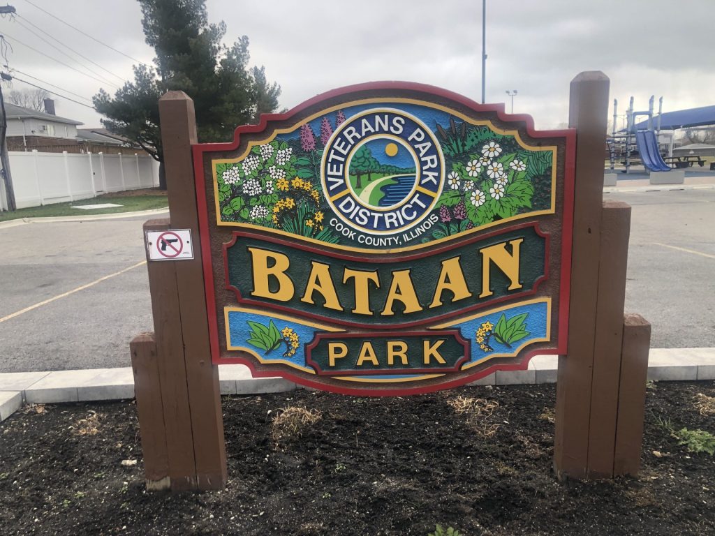 VETERANS PARK DISTRICT BATAAN PARK MEMORIAL MARKER