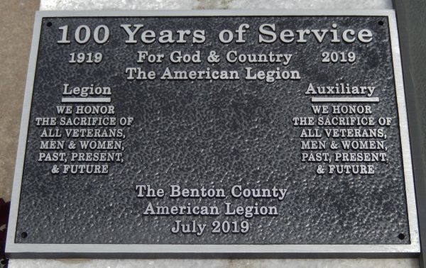 100 YEARS OF SERVICE THE AMERICAN LEGION MEMORIAL PLAQUE