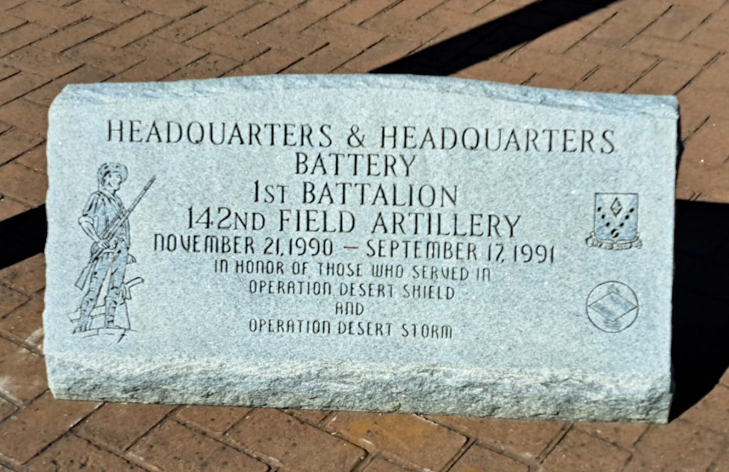 1ST BATTALION 142NF FIELD ARTILLERY MEMORIAL STONE